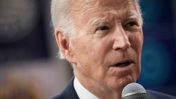 WASHINGTON, DC - OCTOBER 24: U.S. President Joe Biden speaks at the headquarters of the Democratic National Committee (DNC) October 24, 2022 in Washington, DC. Biden spoke to staff and volunteers about the midterm elections, which are now two weeks away.