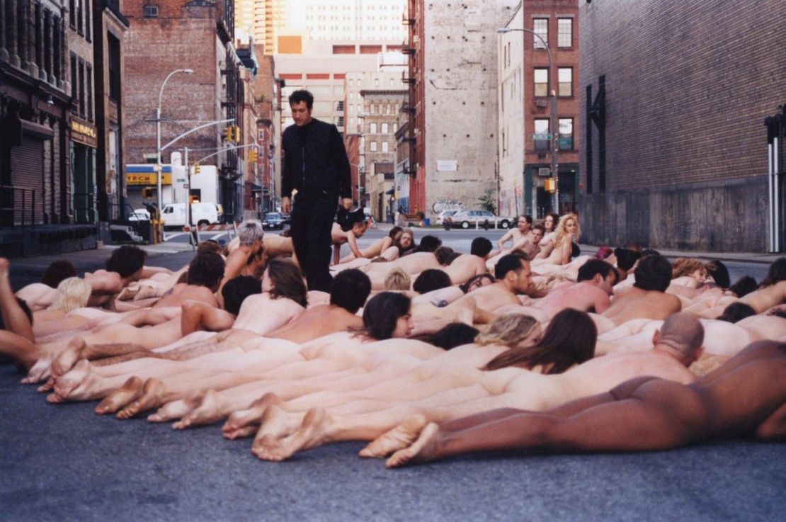 Tunick has staged around 100 large-scale nude photos in his career.