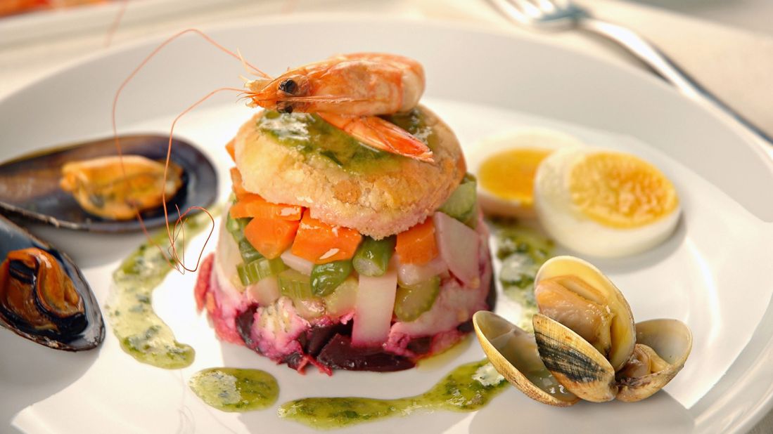 <strong>Odd tastes: </strong><em>Cappon magro</em> is a seafood and vegetable salad perched on a biscuit. 