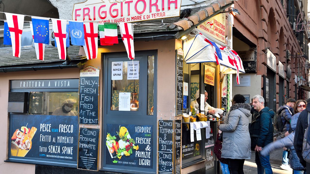 Genoa is known for its "friggitorie," or fried fish stands.