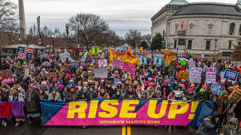 On January 18, 2020, the fourth Women's March brought thousands to Washington, DC to rebuke Donald Trump and advocate for climate action, reproductive justice and immigrants' rights.