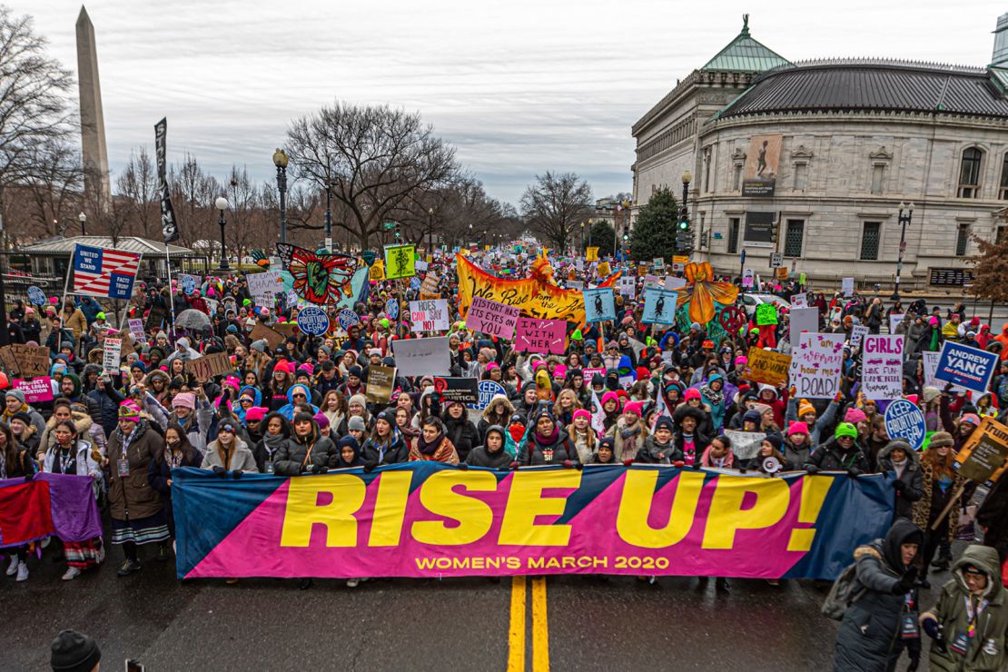 On January 18, 2020, the fourth Women's March brought thousands to Washington, DC to rebuke Donald Trump and advocate for climate action, reproductive justice and immigrants' rights.