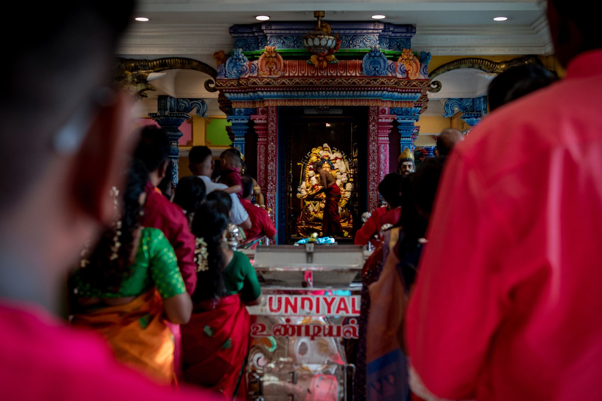 Hindus gather at the Batu Caves to perform a morning prayer ceremony and celebrate the first day of Diwali in Selangor, Malaysia.