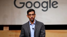 Google CEO Sundar Pichai speaks during signing ceremony committing Google to help expand information technology education at El Centro College in Dallas, Texas, U.S. October 3, 2019.  