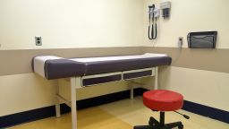 Medical Patient exam table in doctor's office