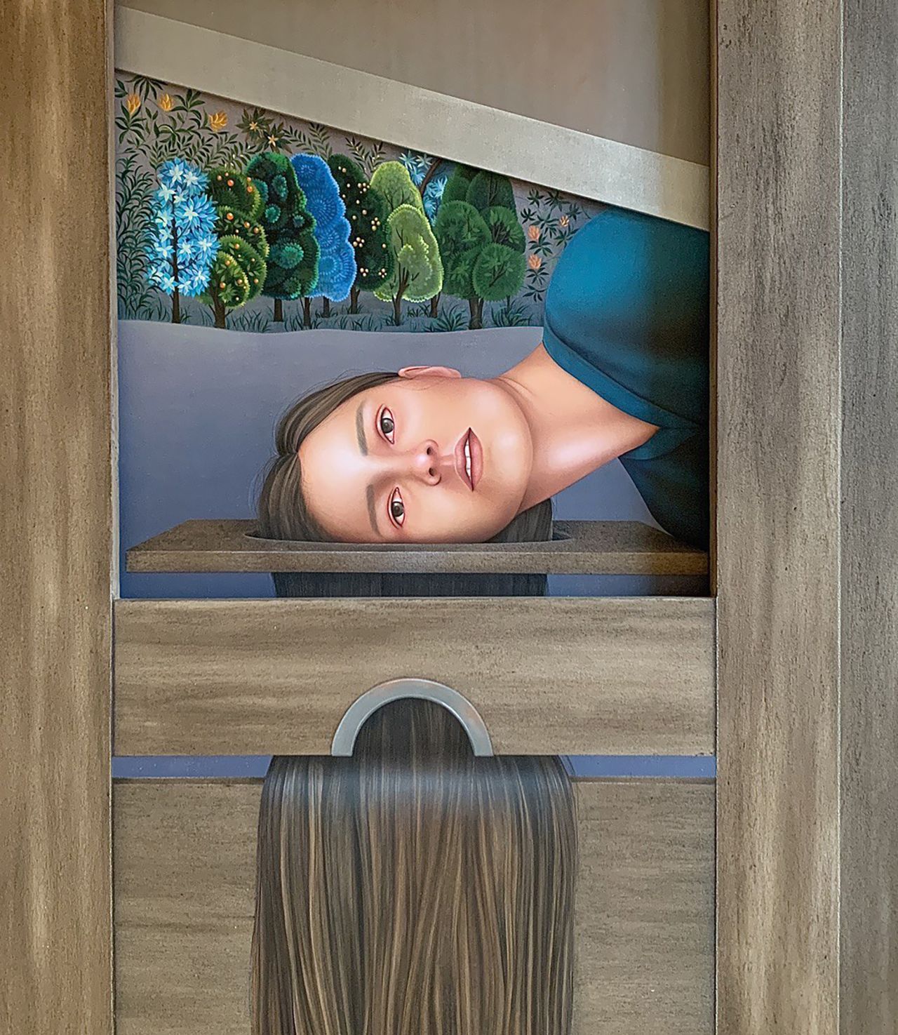 Arghavan Khosravi uses long, flowing hair as a symbol in her metaphor-laden works.