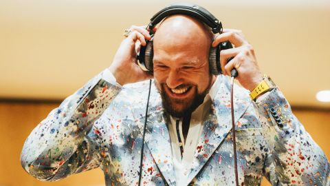 Tyson Fury photographed at British Grove Studios for the recording of 'Sweet Caroline.'