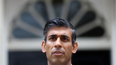 Britain's new Prime Minister Rishi Sunak delivers a speech outside Number 10 Downing Street on October 25, 2022. 