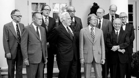 U.S. President Jimmy Carter with Supreme Court Justices. September 1977.
