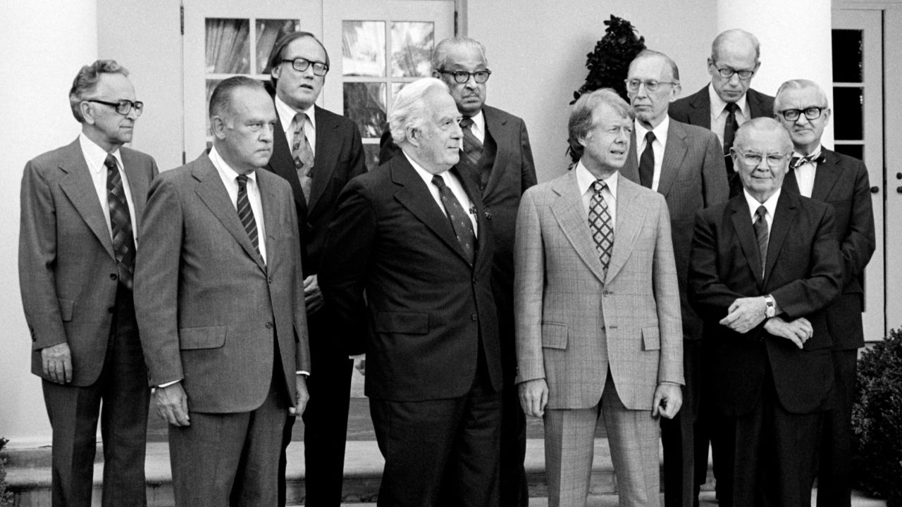 U.S. President Jimmy Carter with Supreme Court Justices. September 1977. 