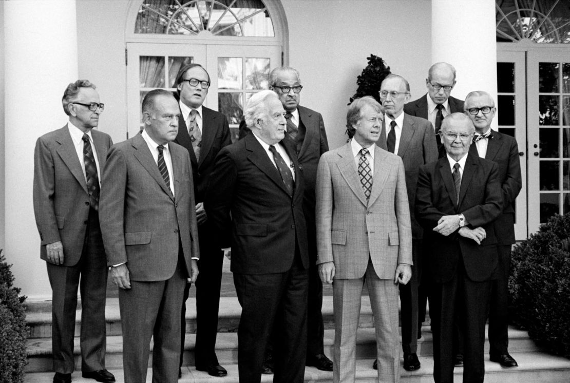 U.S. President Jimmy Carter with Supreme Court Justices. September 1977. 