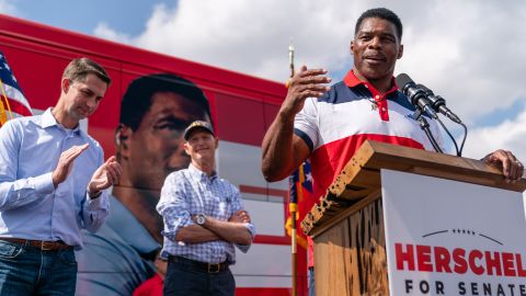 Walker speaks at a campaign event in Carrollton, Georgia, on October 11.