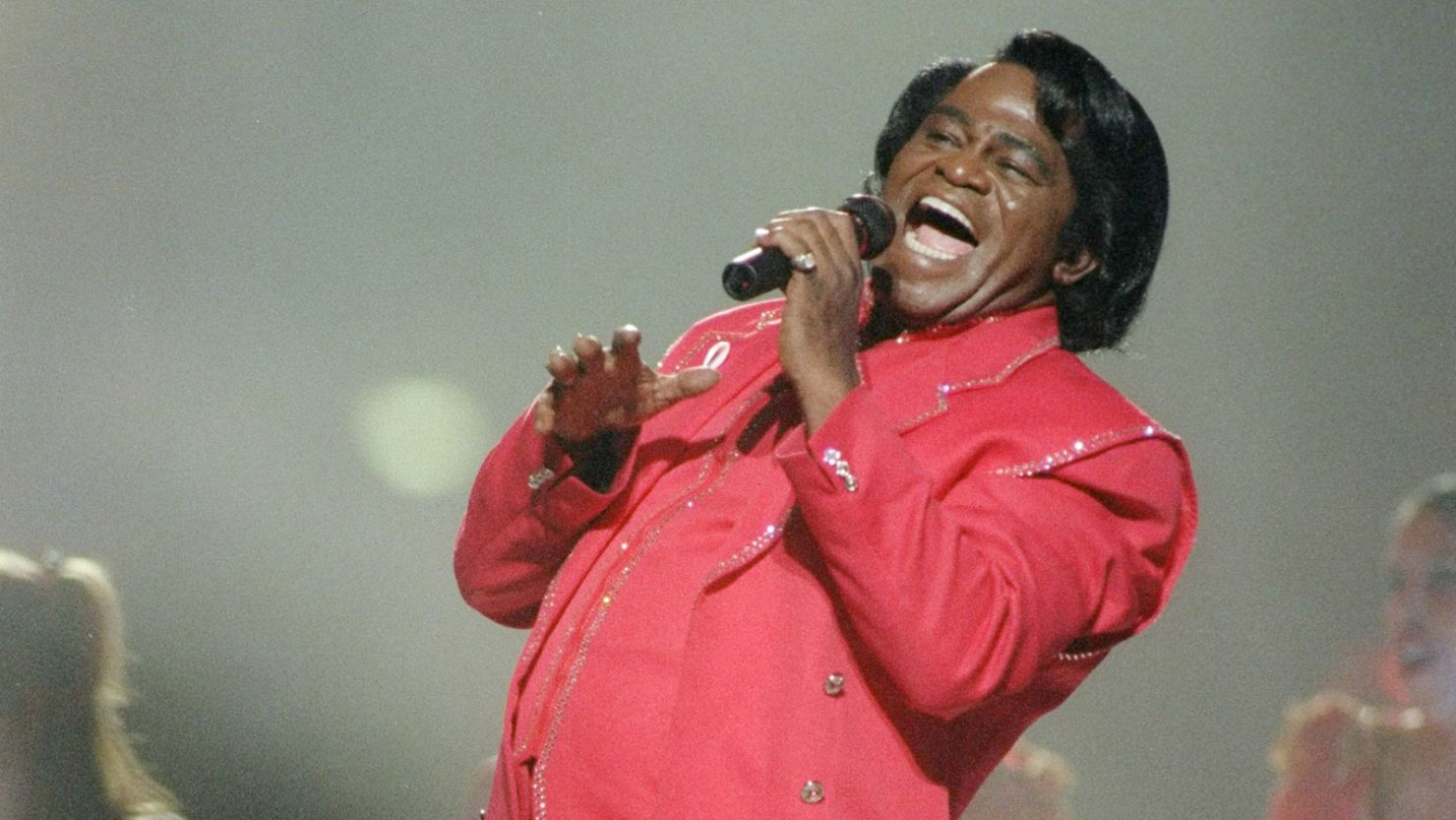 James Brown performs at the halftime show for Super Bowl XXXI on January 26, 1997, in New Orleans.