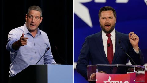 Democratic Rep. Tim Ryan, left, and Republican J.D. Vance, left, are running for Senate. 