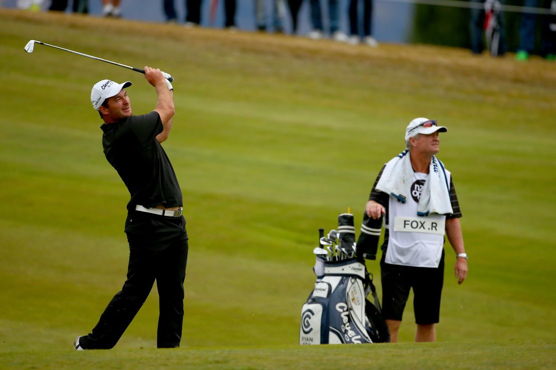 Grant Fox caddied for his son at various tournaments during his early career.
