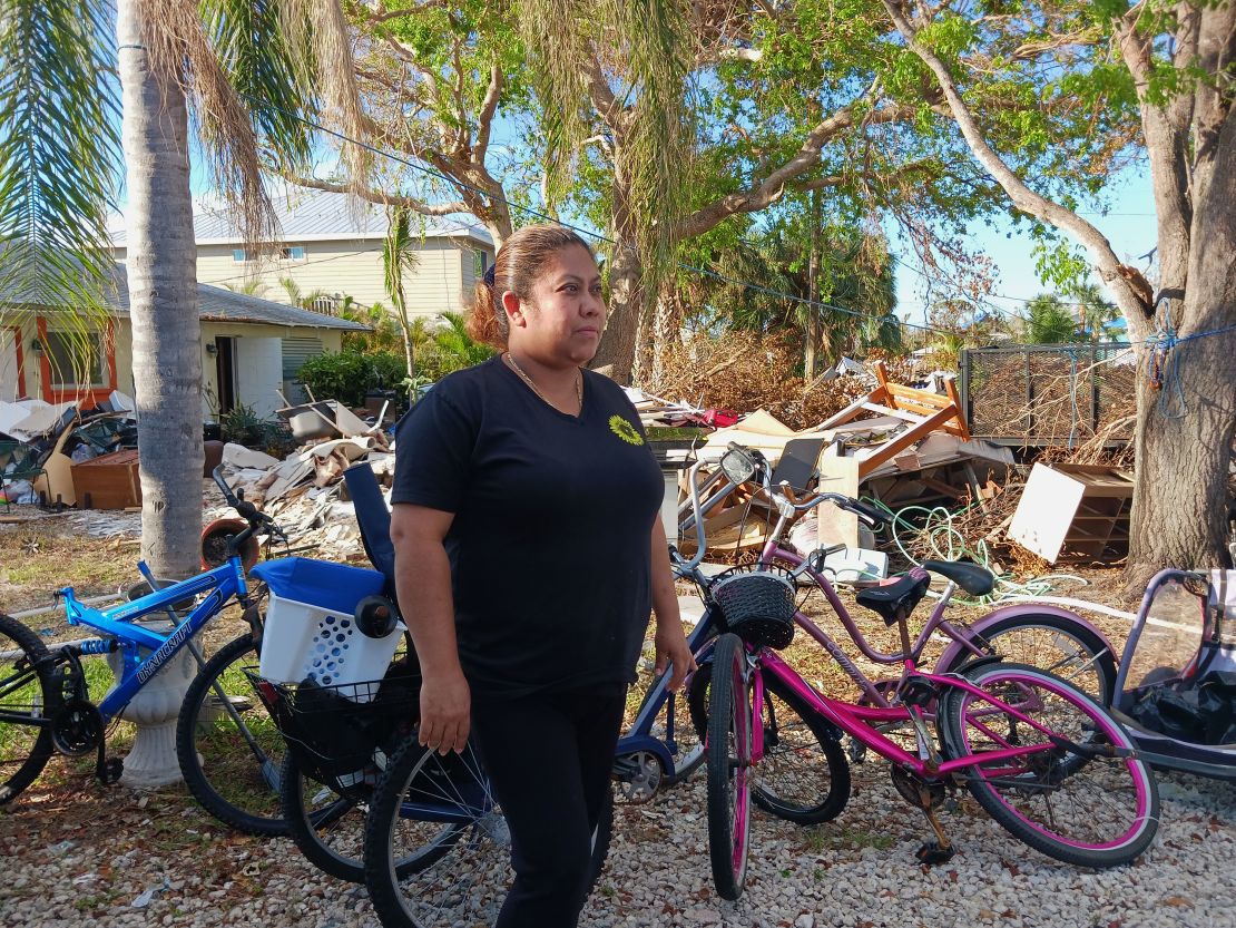 Ciry Sosa and her family are still living in their flooded Fort Myers Beach apartment as they wait for FEMA assistance.