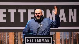 Pennsylvania Lt. Gov. John Fetterman, a Democratic candidate for U.S. Senate, speaks during a campaign event with Dave Matthews in downtown Pittsburgh, Wednesday, Oct. 26, 2022. 