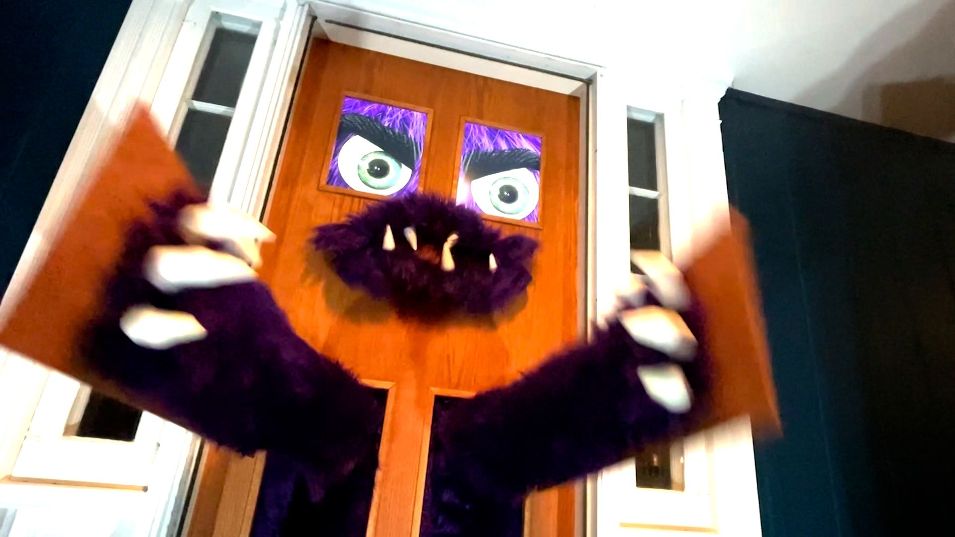 Dad builds scary front door to save candy from trick-or-treaters