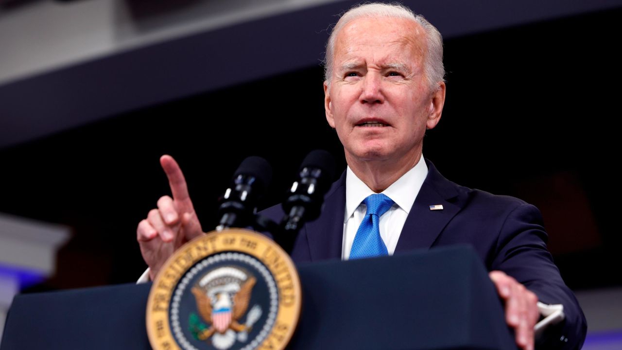President Joe Biden gives remarks on October 25, 2022, in Washington, DC. 