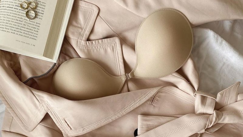 Ladies' invisible full transparent silicone strap bra cups