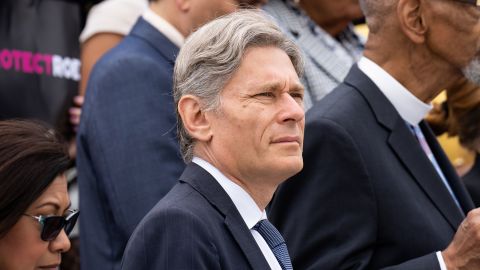 Rep. Tom Malinowski participates in the House Democrats' rally on the House steps of the US Capitol in May.