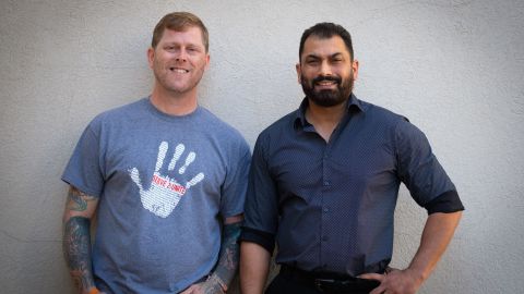 Arno Michaelis, left, and Pardeep Kaleka. Since their first meeting 10 years ago the two have become close friends.