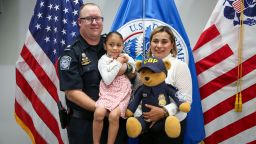 US Customs and Border Protection Officer J. Lott was reunited with a young girl who he had helped deliver at the US-Mexico border five years ago.