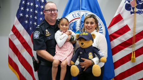 US Customs and Border Protection Officer J. Lott was reunited with a young girl he helped deliver at the US-Mexico border five years ago.