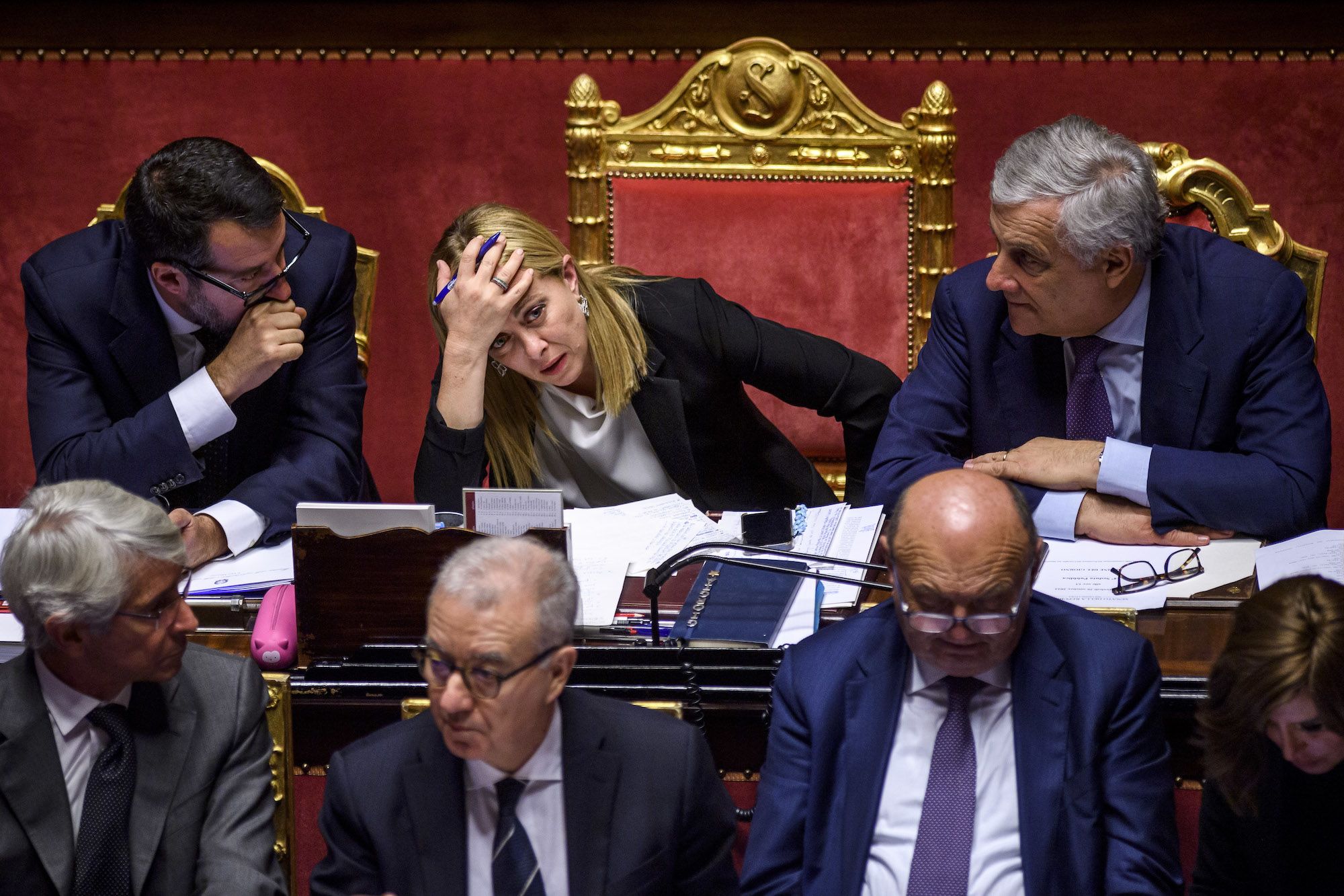 Giorgia Meloni, Italy's new Prime Minister, attends a debate ahead of a confidence vote in Rome on Wednesday, October 26.