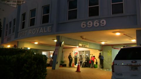 The Port Royale building in Miami Beach is evacuated.
