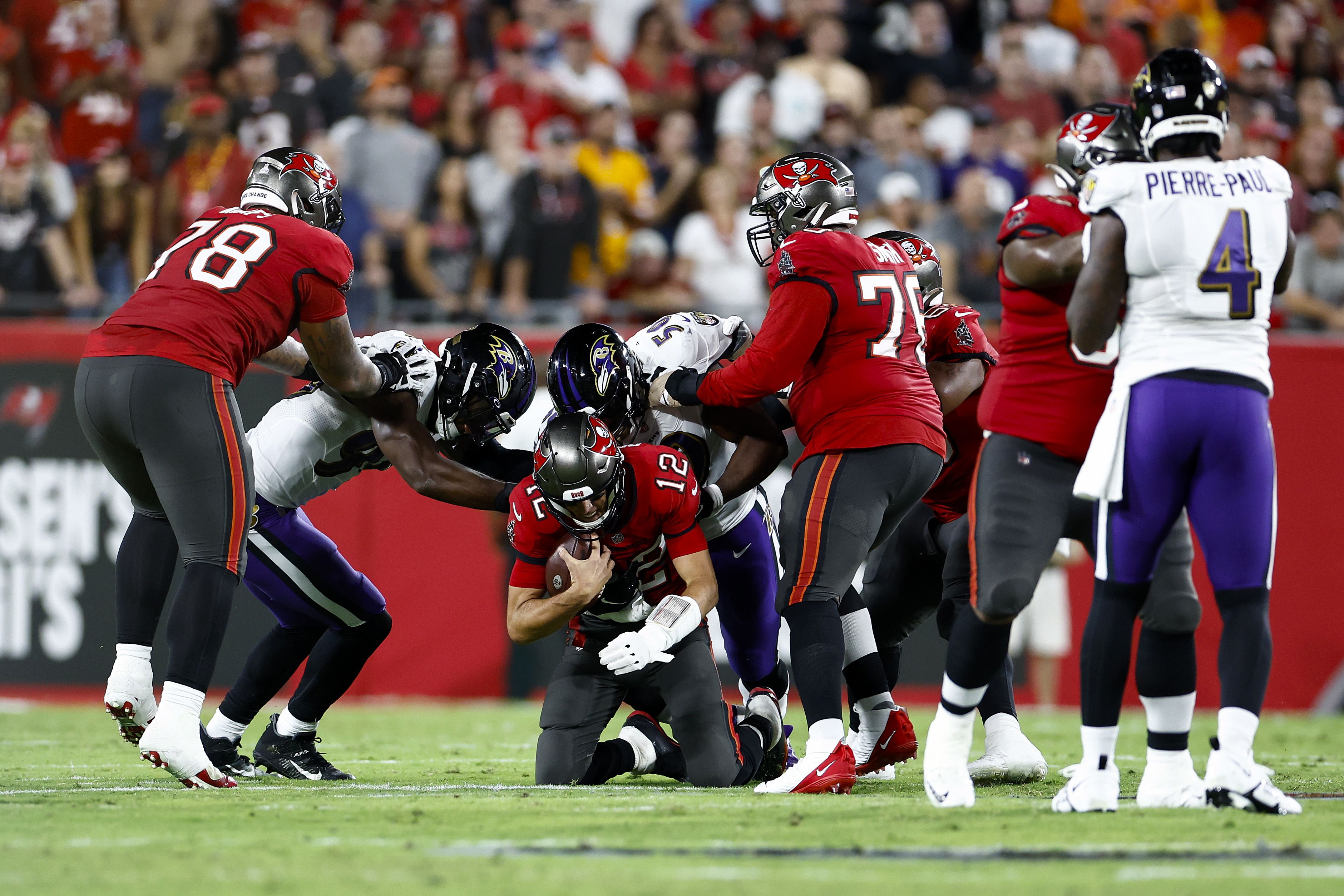 Buccaneers vs. Ravens: Tom Brady becomes most sacked quarterback in NFL  history