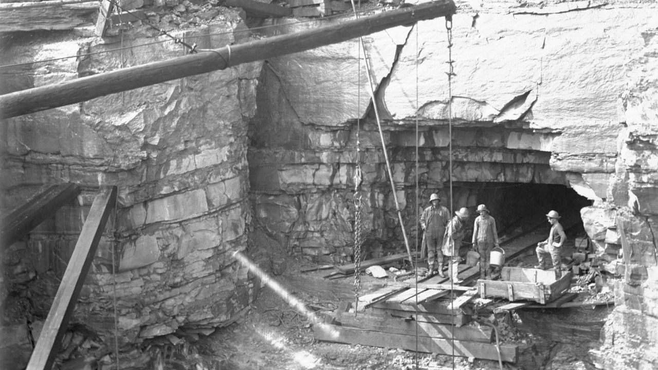 The 670-meter tunnel was carved out of the rock more than a century ago.