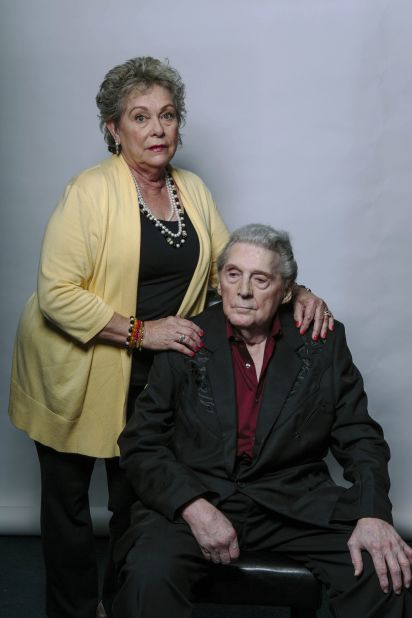 Lewis poses with his seventh wife, Judith, in 2015.