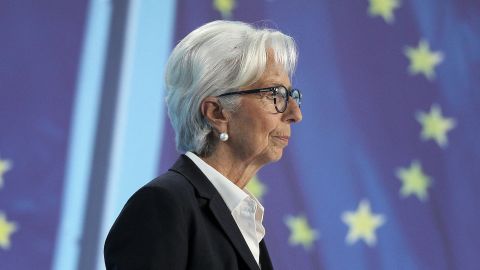 President of the European Central Bank Christine Lagarde holds a press conference on the eurozone monetary policy following the meeting of the governing council of the ECB in Frankfurt am Main, western Germany, on October 27, 2022. 