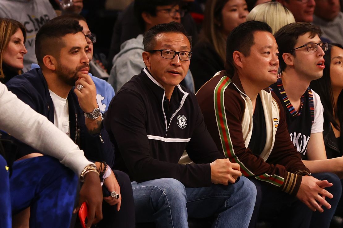 Joe Tsai attends the game between the Brooklyn Nets and the Indiana Pacers last year.
