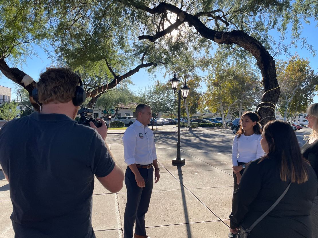 Ciscomani talks to voters in Tucson on October 25, 2022.