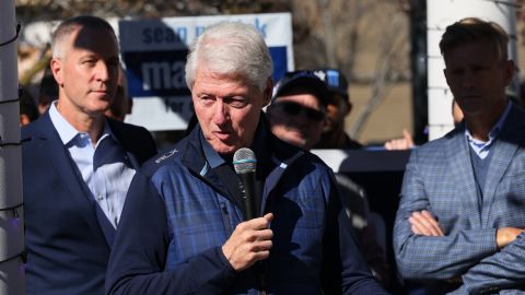 Former president Bill Clinton speaks during a rally at Nyack Veteran's Memorial Park on October 29, 2022 in Nyack, New York.