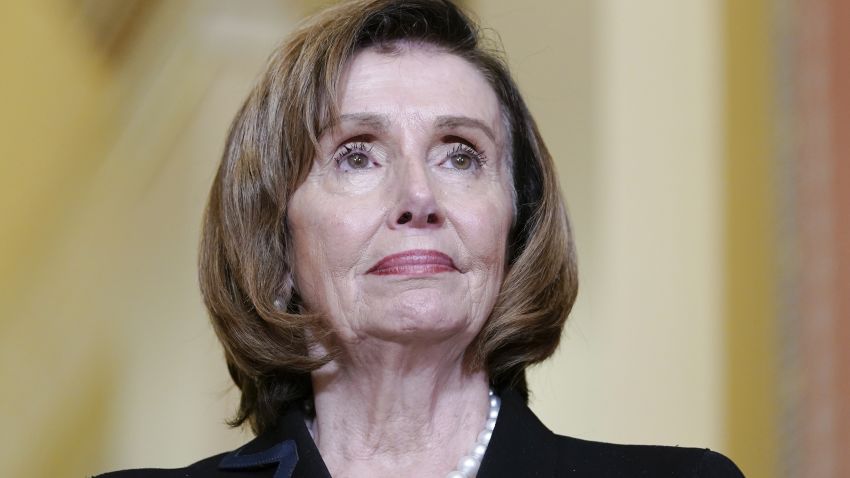 Speaker of the House Nancy Pelosi, D-Calif., speaks as she welcomes Israeli President Isaac Herzog, Tuesday, Oct. 25, 2022, on Capitol Hill in Washington. (AP Photo/Mariam Zuhaib)