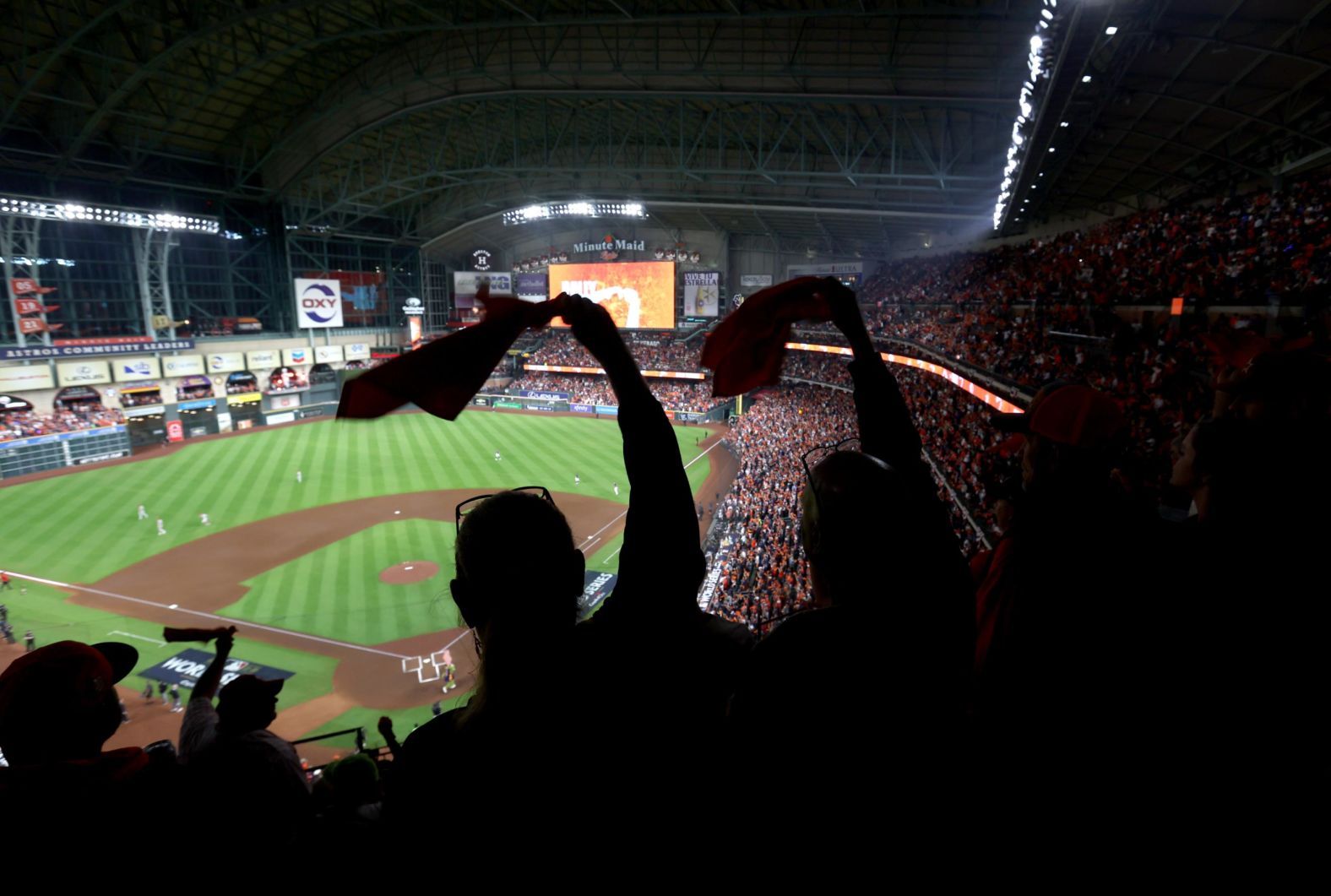 Astros fans cheer on their team in Game 2.