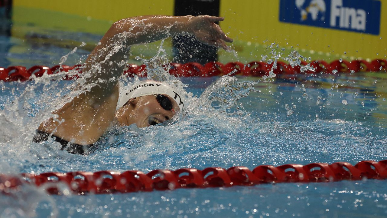 Ledecky distanced all her competitors to win and set a new world record.