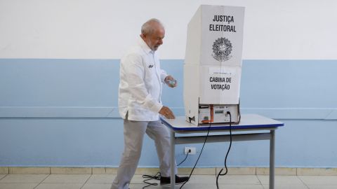 Lula voted Sunday morning. He hopes to win the runoff and complete his political comeback.