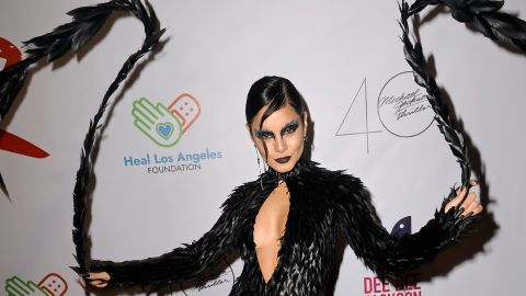 Vanessa Hudgens as Black Swan at the Thriller Night Halloween Party, hosted by Prince Michael Jackson, at the Jackson Family Home in Encino, California on Friday.