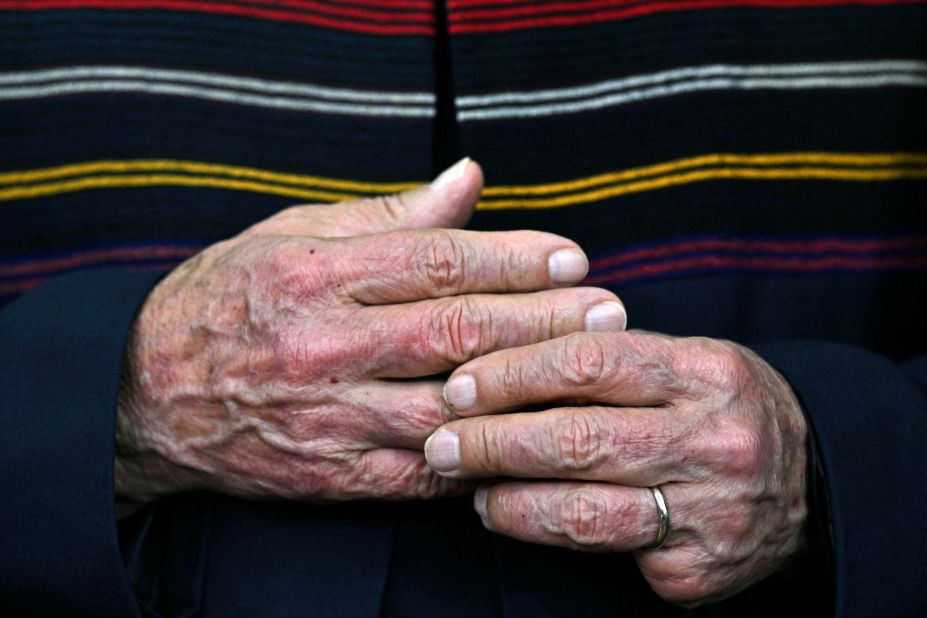Lula's hands are seen during a meeting with Franciscan friars at his campaign headquarters in São Paulo in October 2022.