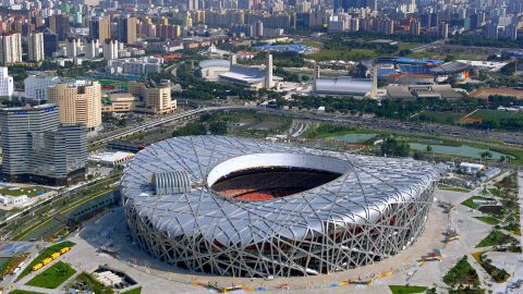 The National Stadium also known as the Birds Nest was a centerpiece of the 2008 Olympic Games in Beijing