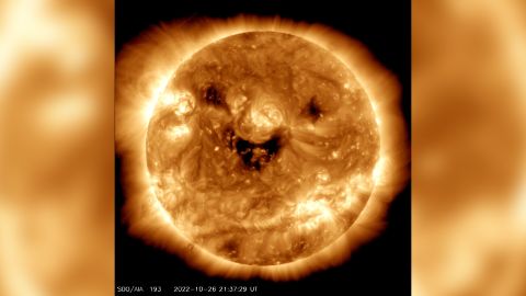 The sun appears to smile in a new image taken by the NASA Solar Dynamics Observatory.