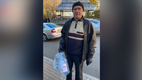 The Russian missile strikes brought fresh hardship for Kyiv residents who were cut off from water supplies, among them Viktor Halashan.