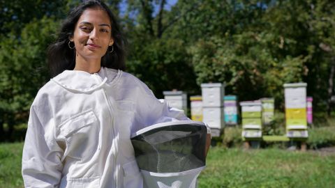 Raina Jain, now 20, began working on a solution to save the bees in high school.