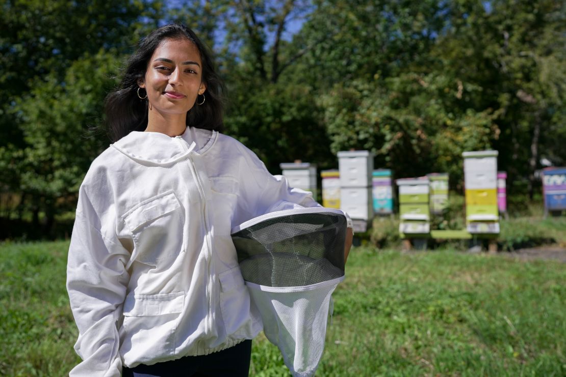 Raina Jain, now 20, began working on a solution to save the bees in high school.