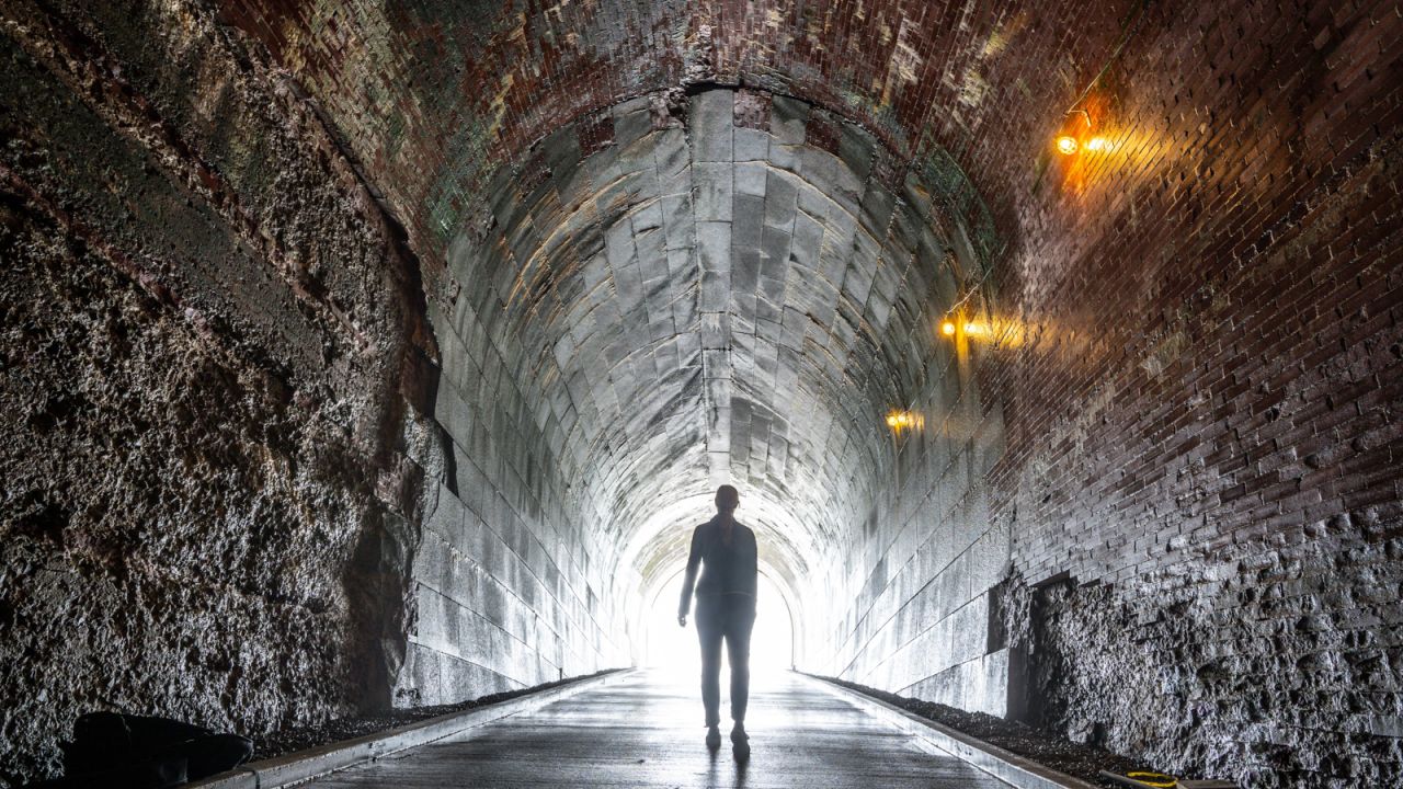 The tunnel once held 71,000 gallons of water moving at nine meters per second.