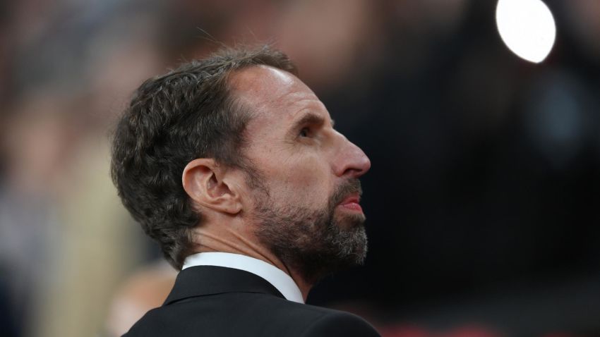 LONDON, ENGLAND - SEPTEMBER 26: Gareth Southgate, Manager of England looks on prior to the UEFA Nations League League A Group 3 match between England and Germany at Wembley Stadium on September 26, 2022 in London, England. (Photo by Shaun Botterill/Getty Images)